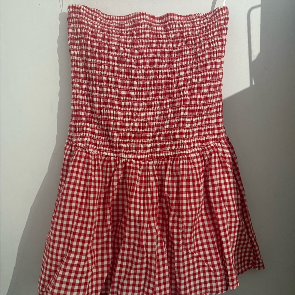 Hollister Red and White Checkered Dress